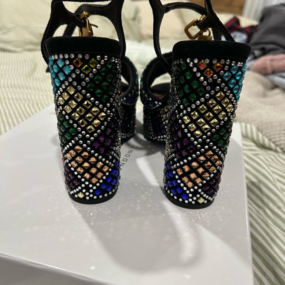 Brixton Black Multicolor Platform Heels - Picture 3 of 5